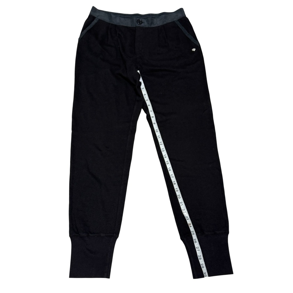 Juicy Couture Black Cotton Jogger Pants Women's M Satin Trim Pull On Cuffed Y2K - Picture 8 of 12
